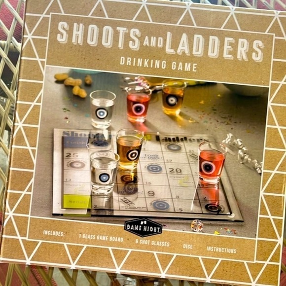 Brand New Shoots & Ladders Drinking Game Glass Party Shot Glasses Game Night - Picture 4 of 13